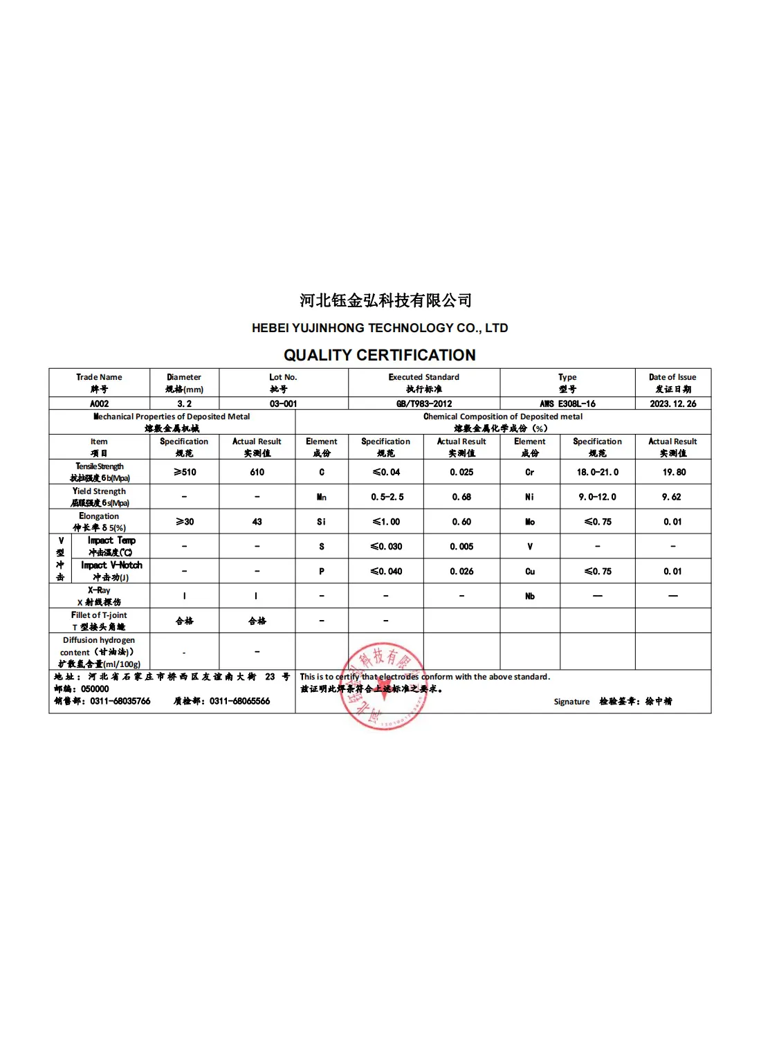 E308L-16 QC