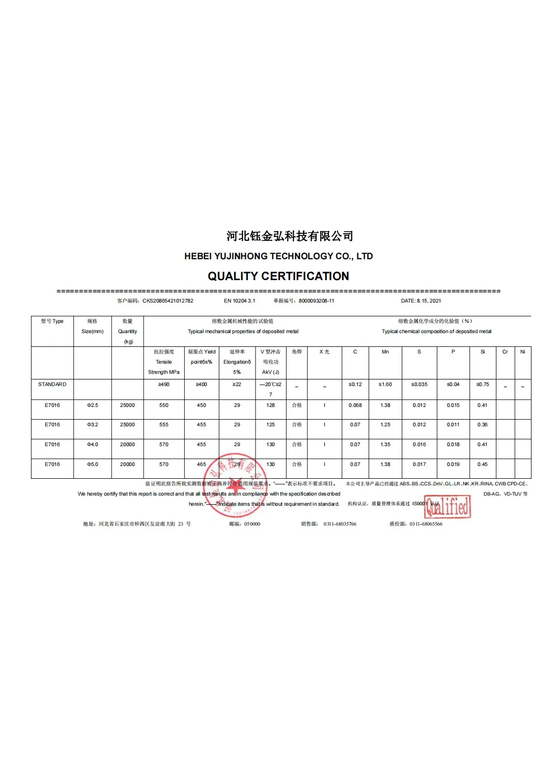 E7016 QC