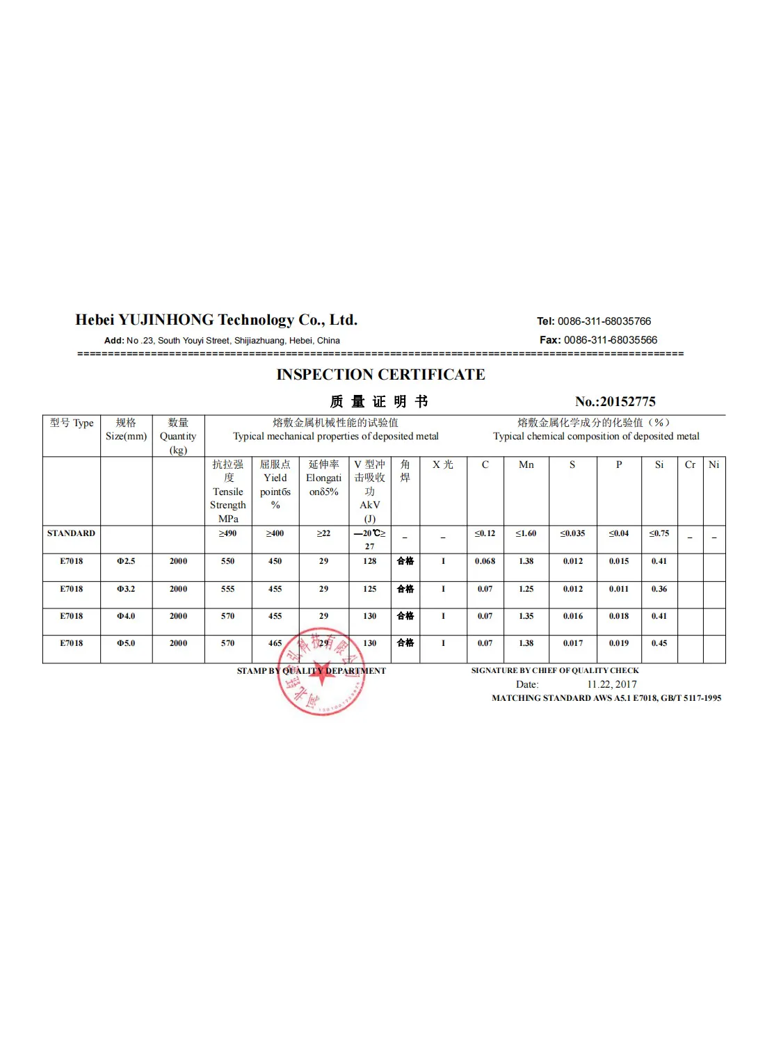 E7018 QC